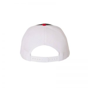 One, Black, White and Red Trucker Hat Rear View by Richardson