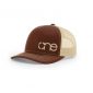 One, Brown and Khaki Trucker Hat by Richardson