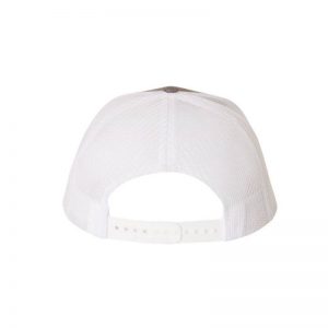 One, Medium Grey and White Trucker Hat Rear View by Richardson