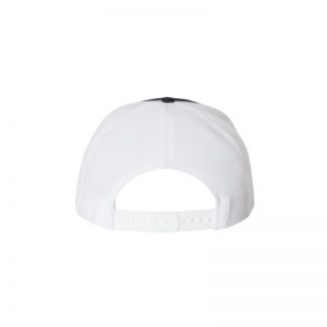 Navy Blue and White "One" Trucker Hat with White logo, snapback, rear of cap.