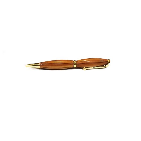 Bethlehem Olive Wood Pen in Gold Side View