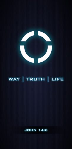 One Way Truth Life - Glowing with a dark background for mobile phones.