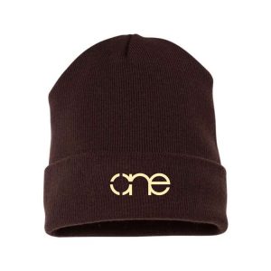 Brown One Way Truth Life Cuffed Beanie.