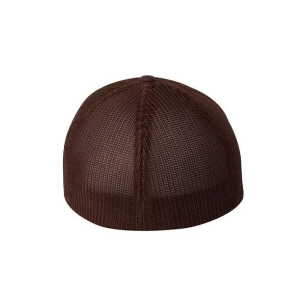 Brown Flexfit Cap, back view.