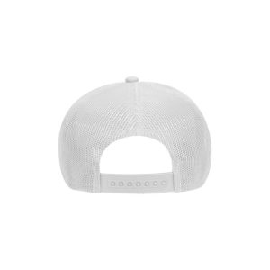 One Way Truth Life, White on White, 5 Panel Trucker, snapback, rear of cap.