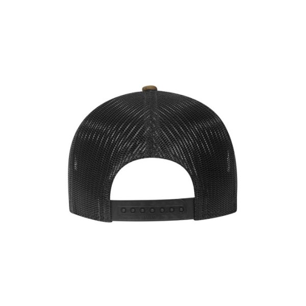 One Way Truth Life 7-Panel Trucker Hats in Green Camo and Black, Snapback, Flat Bill, back of the hat.