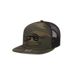 One Way Truth Life 7-Panel Trucker Hats in Green Camo and Black, Snapback, Flat Bill.