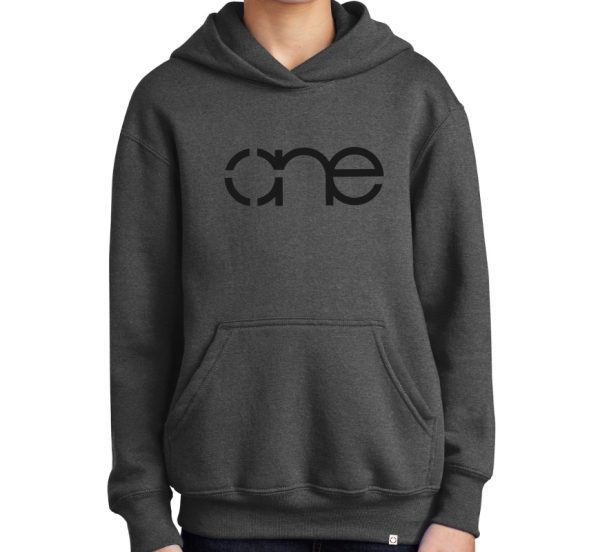 Youth, Charcoal Pullover One Hoodie, front.