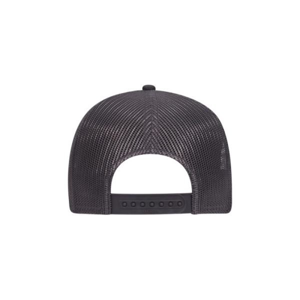 One Way Truth Life 7-Panel Trucker Hat in Grey, Snapback, Flat Bill, back of the hat.