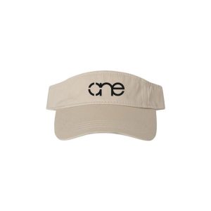 Stone "One" Visor with Black logo, hook & loop closure.