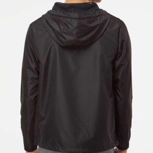 Men's, Black One Circular Christian 1/4 Zip Windbreaker, back.