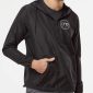 Men's, Black One Circular Christian 1/4 Zip Windbreaker, front.