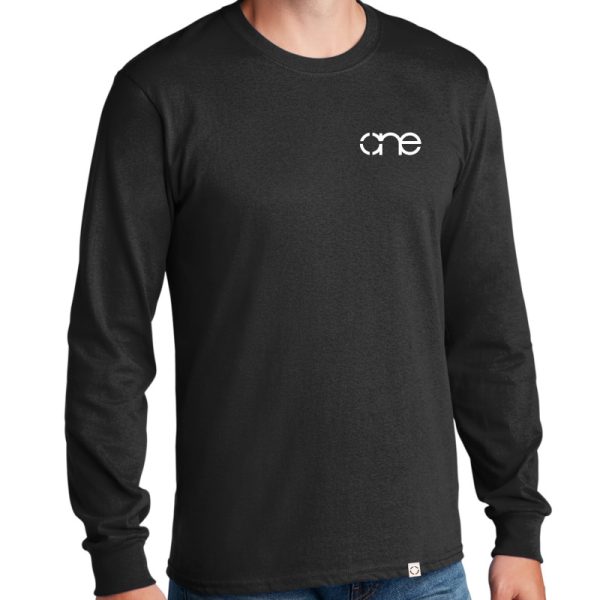 Mens, Black, Long Sleeve One Way Truth Life Christian Shirt, front view. Mens, Black, Long Sleeve One Way Truth Life Christian Shirt, front view.