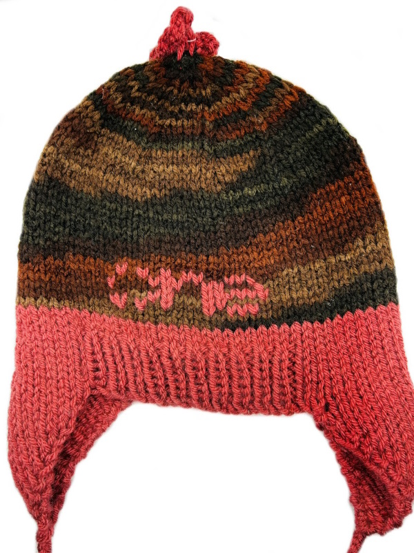 Pieces of Joy assorted knitted Himalayan style beanies.