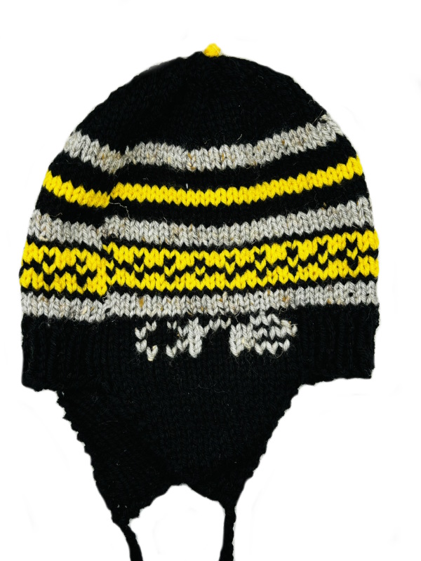 Pieces of Joy assorted knitted Himalayan style beanies.