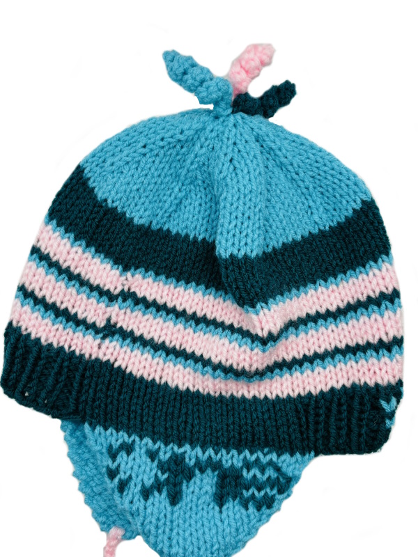 Pieces of Joy assorted knitted Himalayan style beanies.