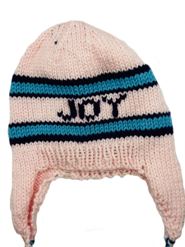 Pieces of Joy assorted knitted Himalayan style beanies.