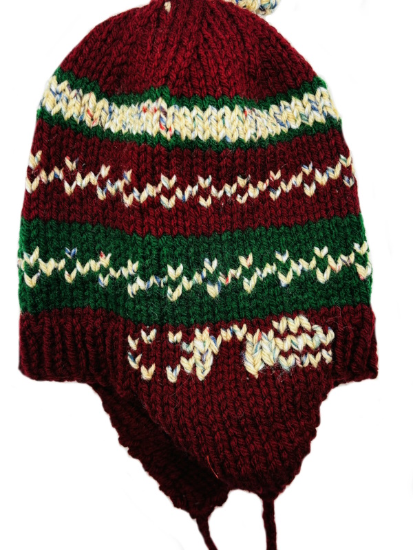 Pieces of Joy assorted knitted Himalayan style beanies.