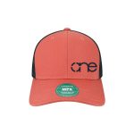 Nantucket and Navy Blue 6-Panel Hat, featuring the "One" logo in Navy Blue, structured bill, snap-back closure, front view.