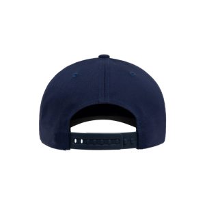 Navy Blue adjustable Flexfit NU Snapback Cap with Grey OWTL (One Way Truth Life) logo, OSFM, back view.
