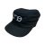Black adjustable military style cadet cap with the One logo in white, OSFM, side front view.