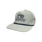Light Grey, 5-Panel Golf Cap with Navy Blue rope featuring the 