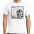Mens white short sleeve "David and Goliath" Christian tee shirt, front view.