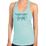 Ladies cancun blue, The Lord is near the brokenhearted, Christian tank top, front view.