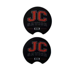 Neoprene Jesus Christ Savior car coasters without packaging.