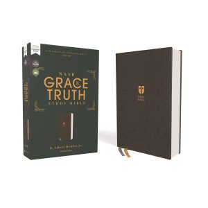 The NASB Grace and Truth Cloth over Board, Gray Bible.