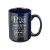 For I know the plans I have for you - Jeremiah 29:11, 15oz navy blue mug, front face.