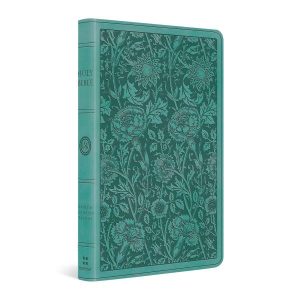 The ESV Premium Gift Leathersoft Teal Floral Design Bible.