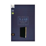 The NASB Thinline Thumb Indexed Bonded Leather Black Bible.