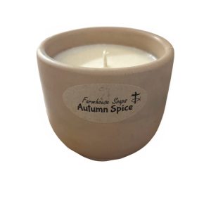 Farmhouse Soaps, Cement Candle Vessel, Autumn Spice
