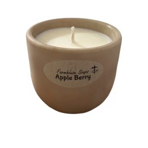 Farmhouse Soaps, Cement Candle Vessels, Apple Berry
