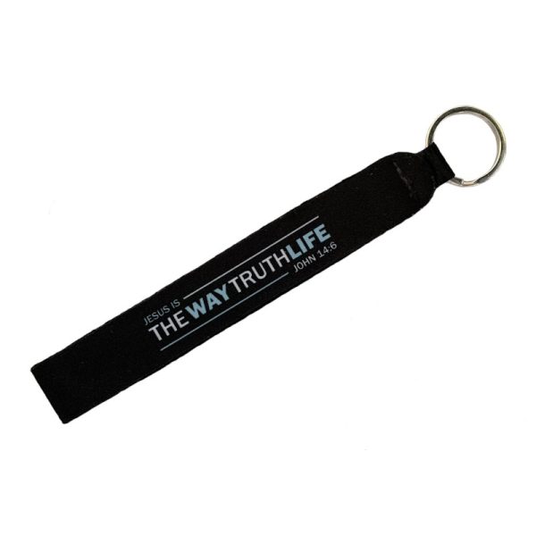 Black, Jesus is the Way Truth and Life, wrist keychain.
