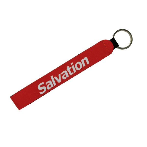 Keychain Lanyard - Salvation - Red Red Salvation Lanyard Wrist Keychain.