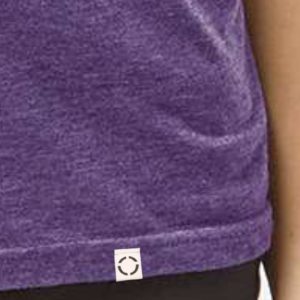 Ladies Heather Purple short sleeve Christian tee shirt with woven label.
