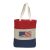 Navy Blue, Natural, Red "American Flag with Crosses" Tri-Color, 100% Cotton Canvas, Tote Bag.