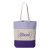 Purple, Natural, Violet "Blessed" Tri-Color, 100% Cotton Canvas, Tote Bag.