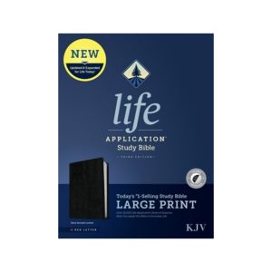 KJV Life Application Study Indexed Large Print, Bonded Leather, Black Bible.