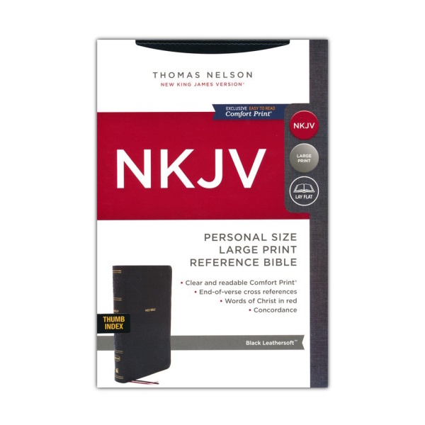 NKJV Personal Size Indexed Large Print Reference Bible.