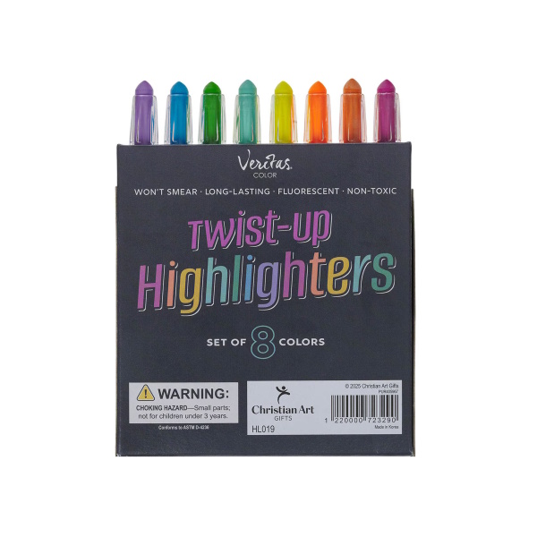 Twist Up Highlighters 8 Pack Back.