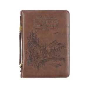 The Classic Brown Wings Like Eagles Bible Cover.