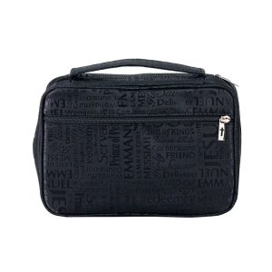 Bible Cover Names of Jesus, Black, XL.