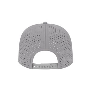 Silver, water-resistent perforated, 5-Panel Hat, featuring the "One Way Truth Life" logo in White, structured bill, snap-back closure, back view.