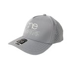 Silver, water-resistent perforated, 5-Panel Hat, featuring the "One Way Truth Life" logo in White, structured bill, snap-back closure, front view.