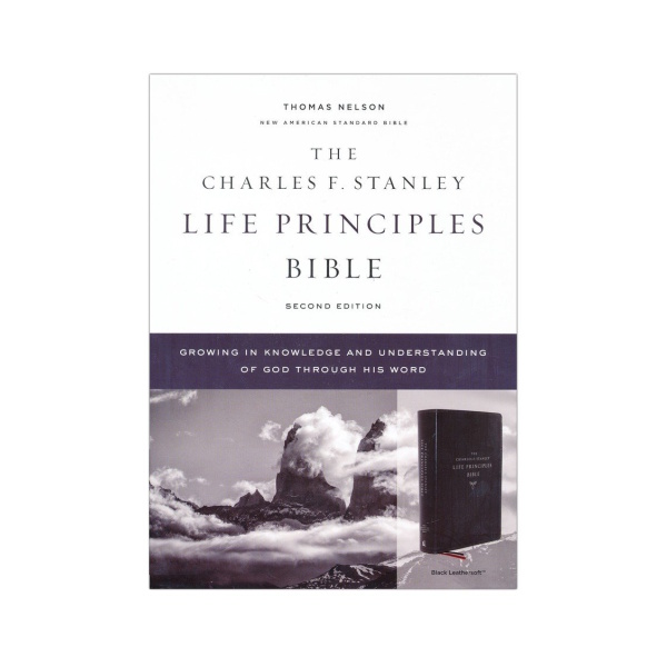 The Charles F. Stanley Life Principles Bible, Leathersoft, Black.