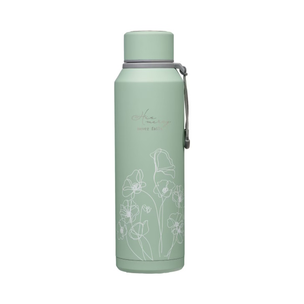 Hazy Teal Stainless Steel Water Bottle Mercy Hazy Teal Stainless Steel Water Bottle, 24oz.