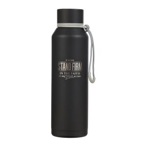 Stand Firm Black Stainless Steel Water Bottle, 24oz.